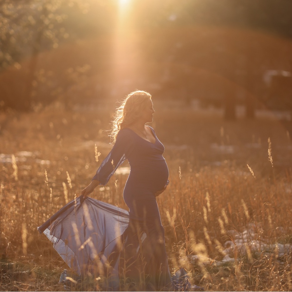 Maternity photo shoot dress - blue